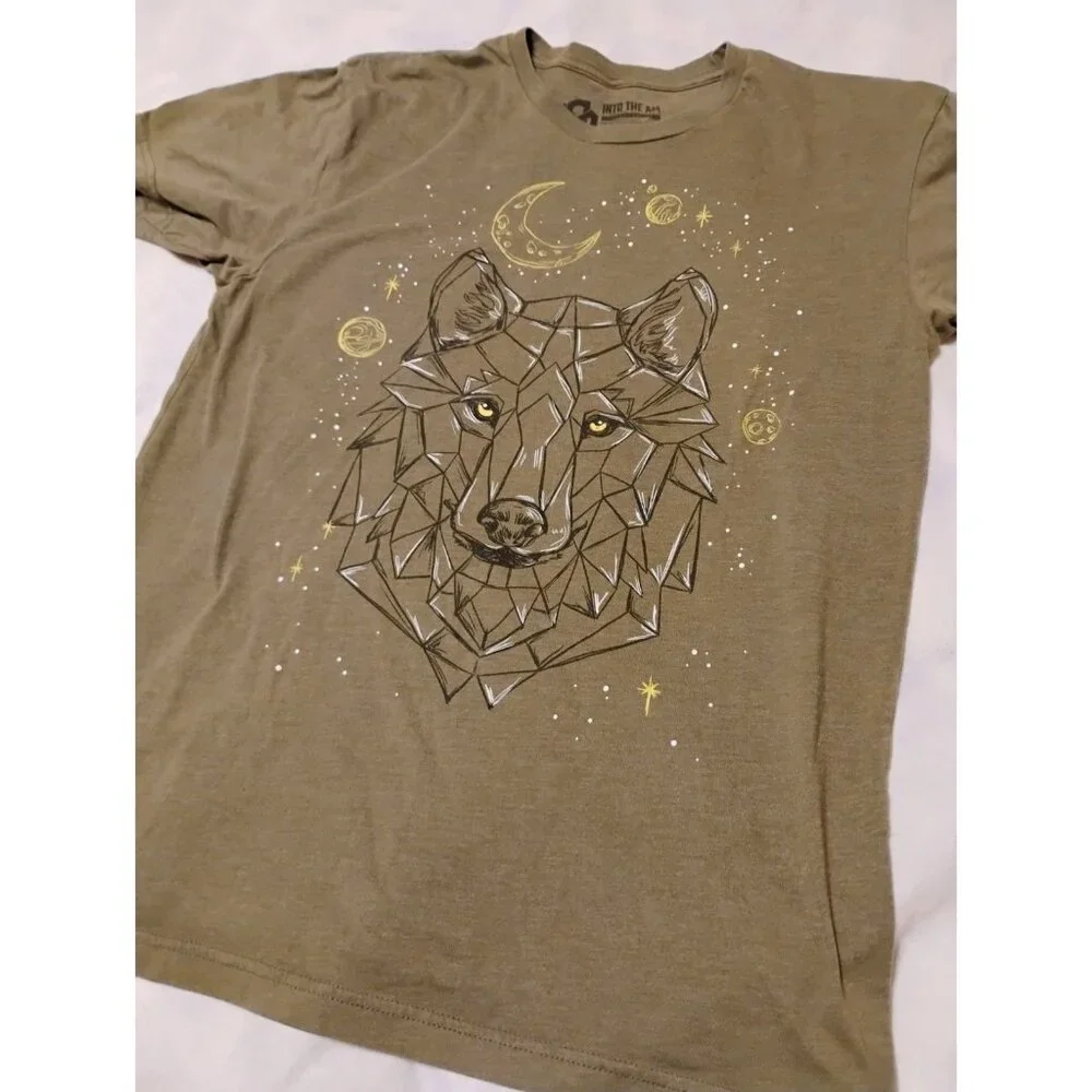 Into the AM Large WOLF Short Sleeve T Shirt Casual Street Wear - Picture 1 of 5